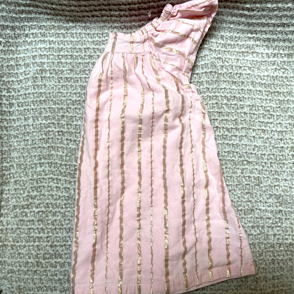 Pink dress with gold stripes • size 18-24 mo